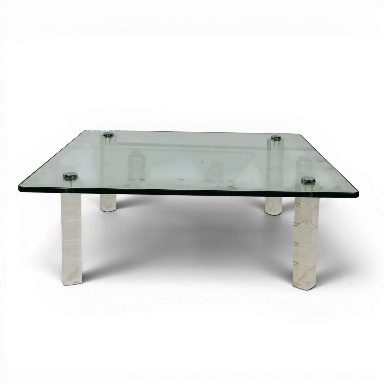 Lion and Frost Glass Lucite Table (1 of 4)