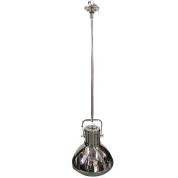 Ralph Lauren Vintage XL "Montauk" Pendant Chromed Nickel Searchlight: Ralph Lauren Vintage XL "Montauk" Pendant Chromed Nickel Searchlight Mid to late 20th century, American A Ralph Lauren vintage extra-large "Montauk" pendant searchlight in chromed nickel finish. Marke
