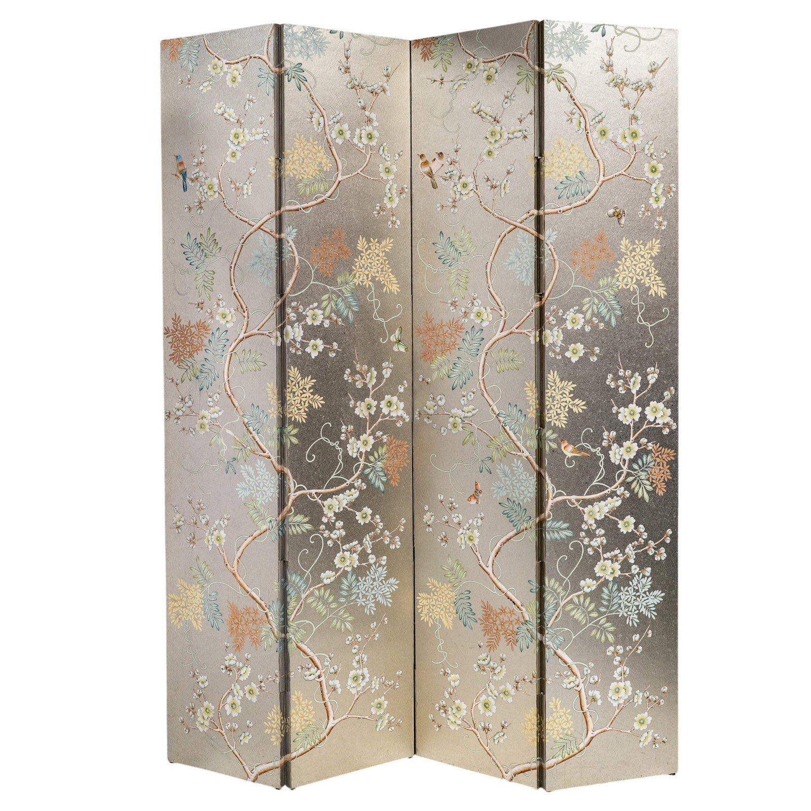 Four Panel Screen with Fromental Nonsuch Chinoiserie Wallpaper (1 of 5)
