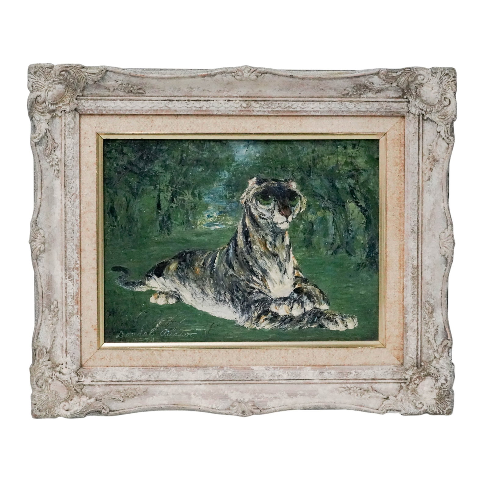 Darrel Austin (American, 1907–1994), Reclining Tiger, Oil on Canvas (1 of 8)