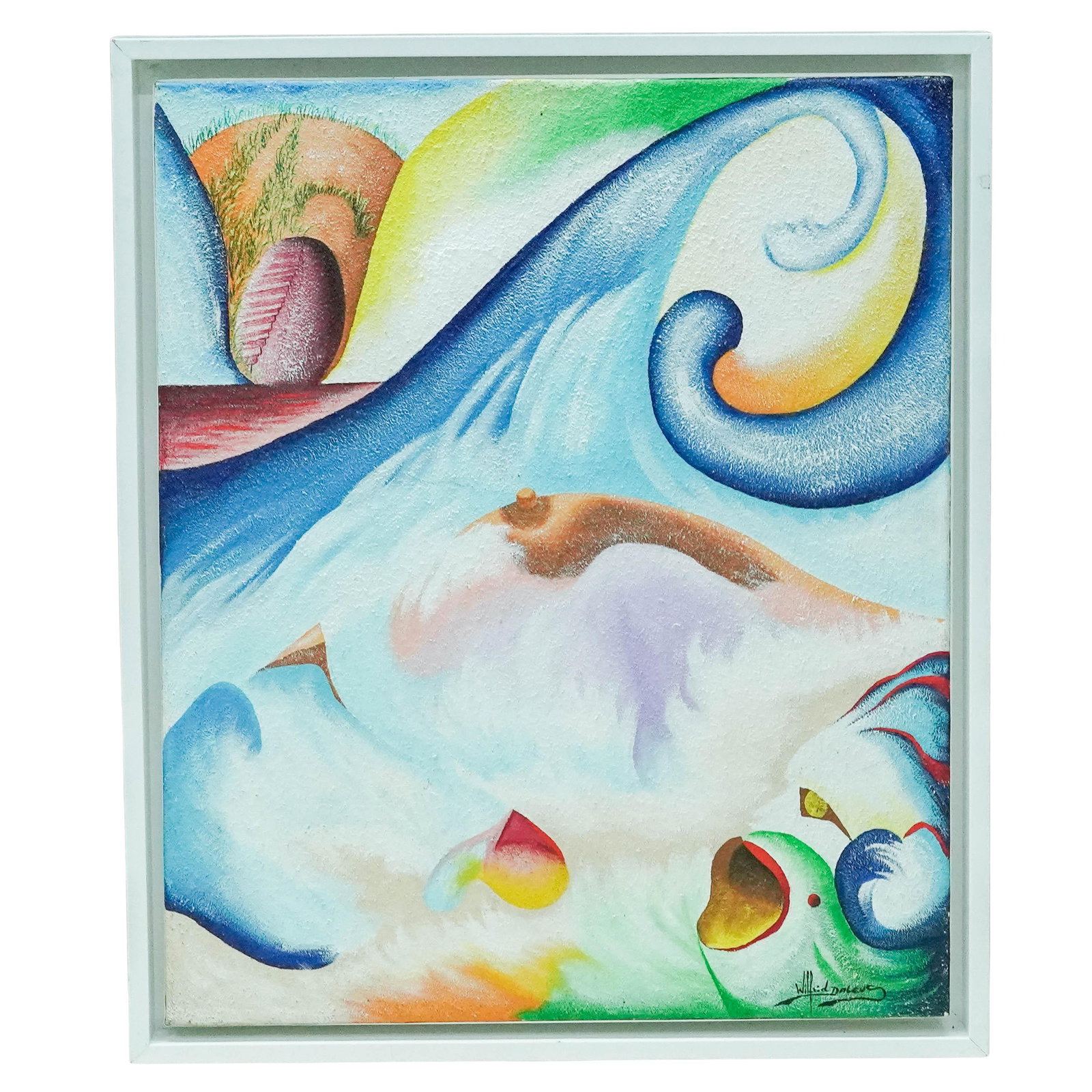 Joseph Wilfrid Daleus (Haitian, 1949-2017), Mixed Media on Canvas: Joseph Wilfrid Daleus (Haitian, 1949-2017), Mixed Media on Canvas Late 20th Century, Haiti Joseph Wilfrid Daleus (Haitian, 1949–2017), Untitled Abstract Figural Composition. Surrealist-style composi