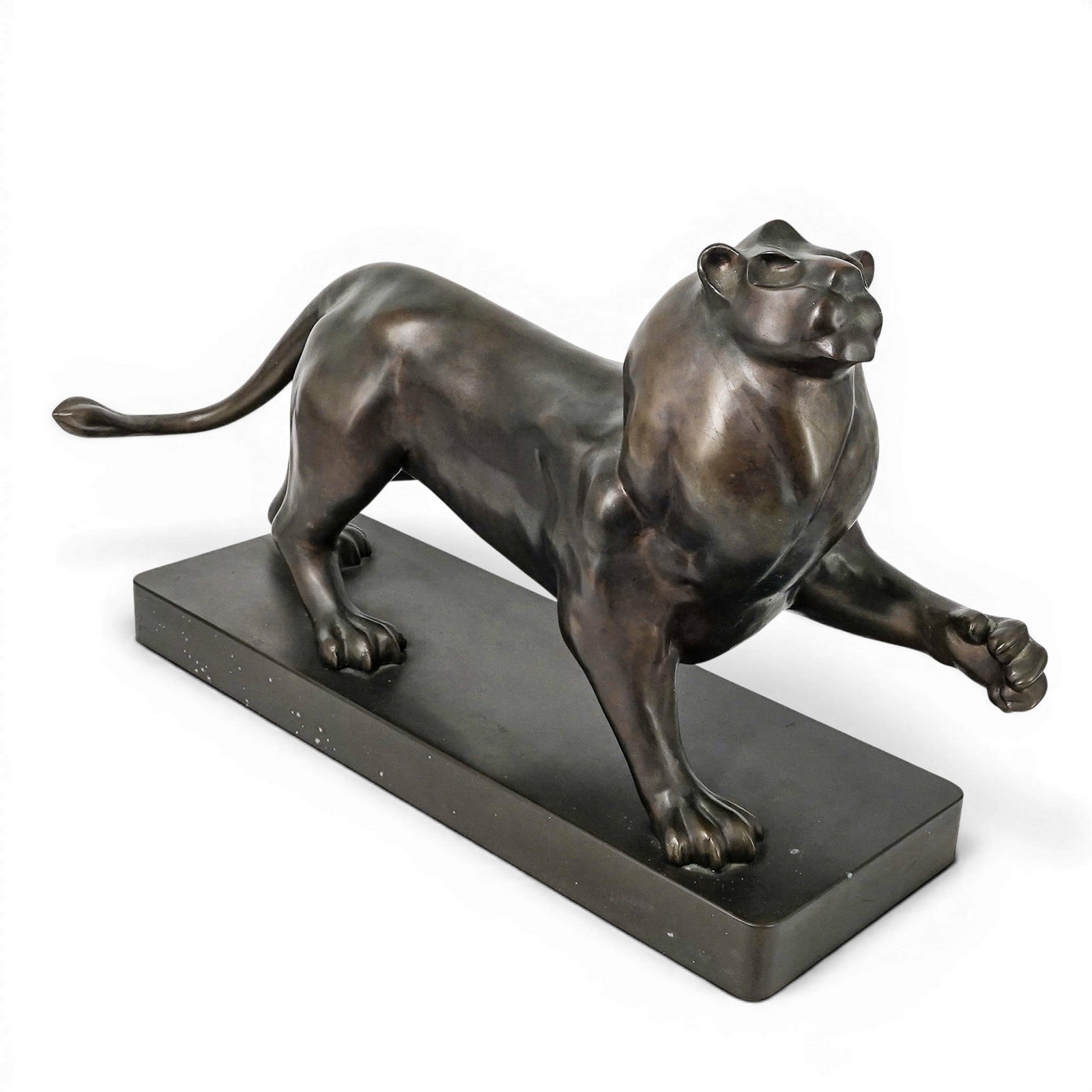Robert Estevez (Argentinian b. 1943) Bronze Lion Sculpture: Robert Estevez (Argentinian b. 1943) Bronze Lion Sculpture 1980. Argentinian This bronze lion sculpture by Roberto Estévez is a sophisticated example of late 20th-century animalier art, capturing the