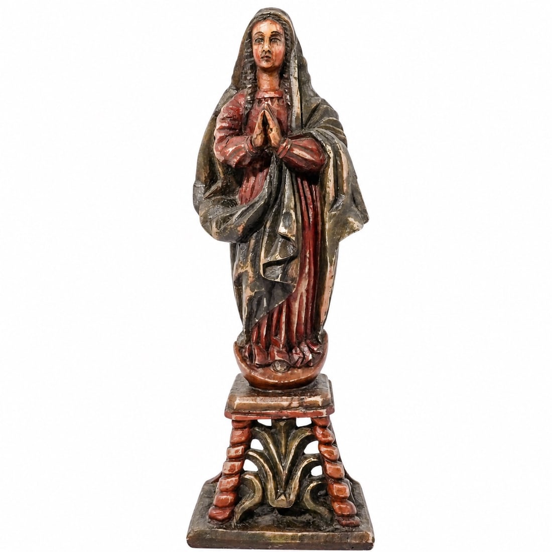 Spanish Colonial Alabaster Virgin Mary Santo Figure (1 of 11)