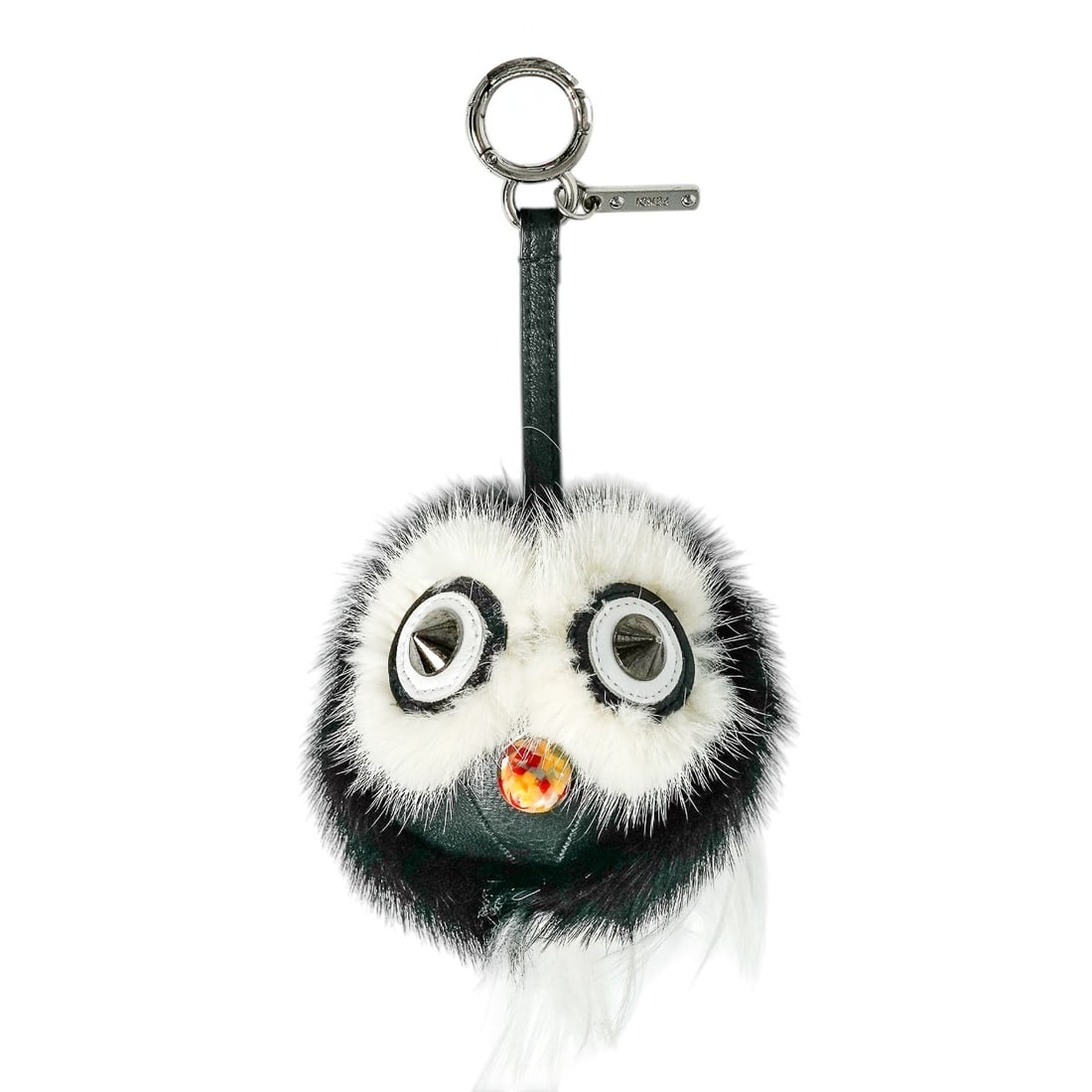 Fendi Coolibri Qutweet Bag Charm: Fendi Coolibri Qutweet Bag Charm Early 21st Century, Italy. Fendi “Qutweet” Coolibri bag charm, designed as a stylized owl with black and white fur, leather accents, and silver-toned hardware,