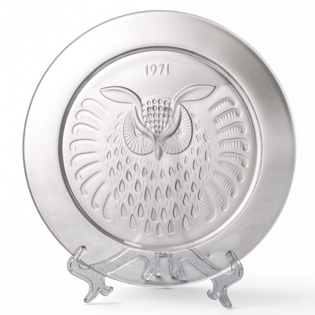 Lalique Owl Annual Collector Crystal Plate 1971 (1 of 6)
