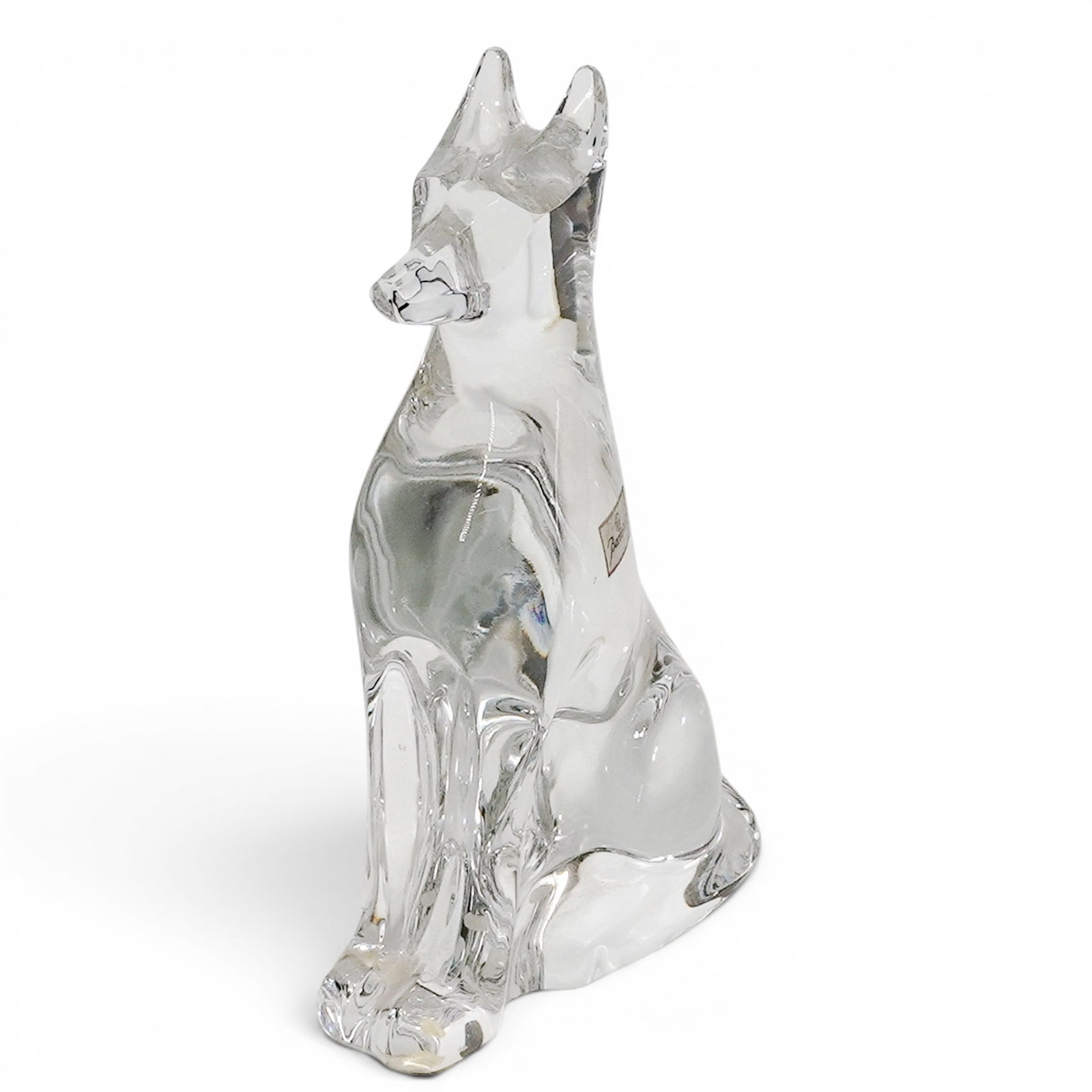 Baccarat Pharaoh Hound Clear Crystal Dog Figurine: Baccarat Pharaoh Hound Clear Crystal Dog Figurine 20th century , French This piece is crafted from full lead, glossy crystal by the French luxury brand Baccarat. It features the distinctive "Baccarat"