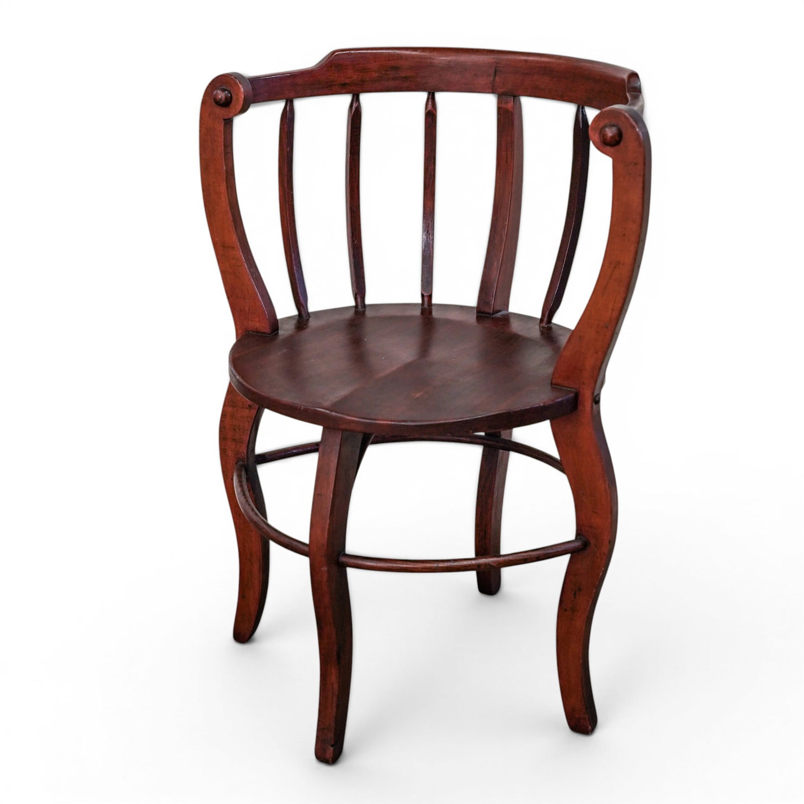 Antique Wood Barrel Spindle Chair (1 of 6)