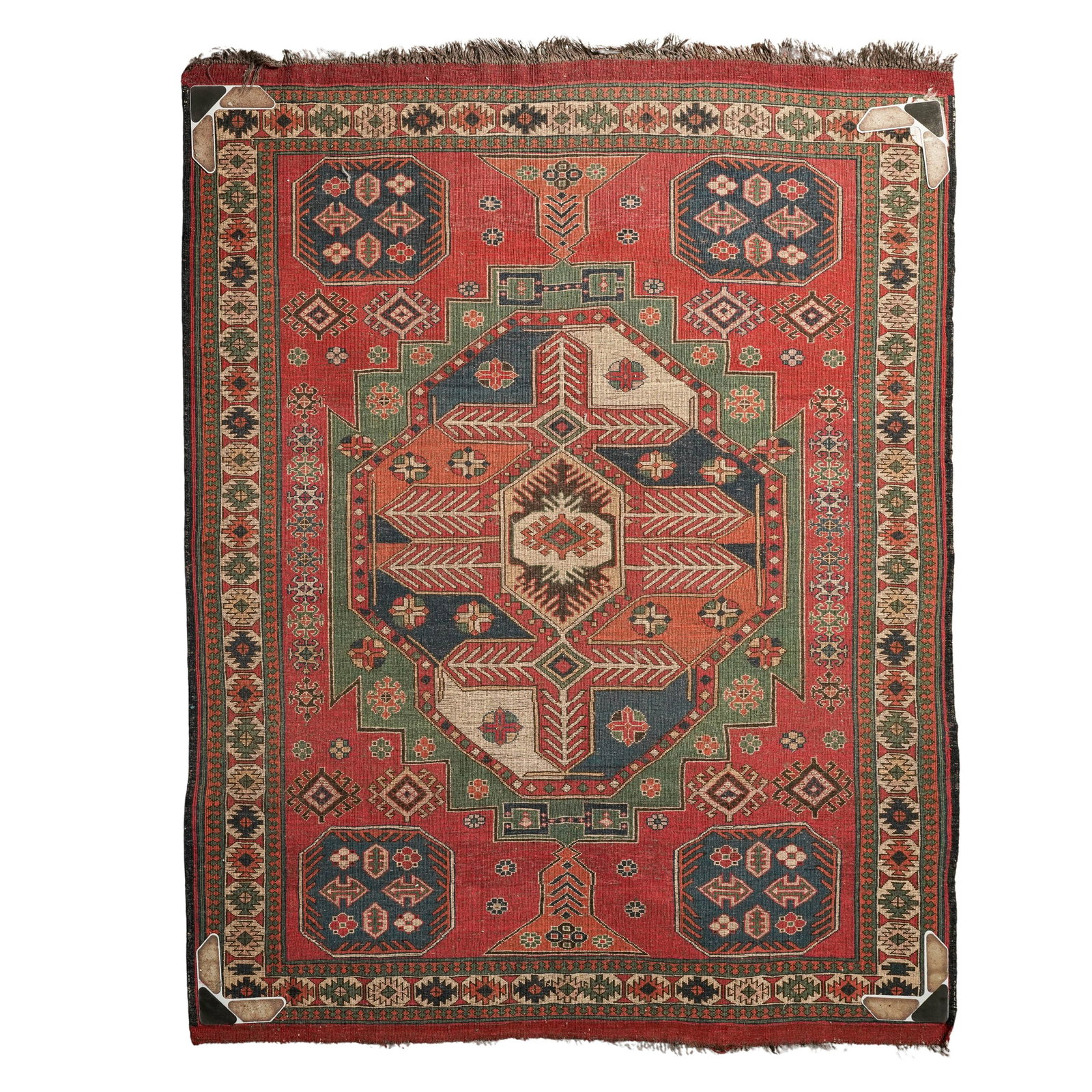 Pakistani Kazak Wool Rug: Pakistani Kazak Wool Rug 20th century, Pakistani A Pakistani hand-knotted Kazak wool rug. Pakistani Kazak rugs are renowned for their bold geometric motifs that faithfully recreate traditional Caucasi