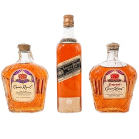 (3 pc) Crown Royal & Johnnie Walker Black Scotch Whiskey