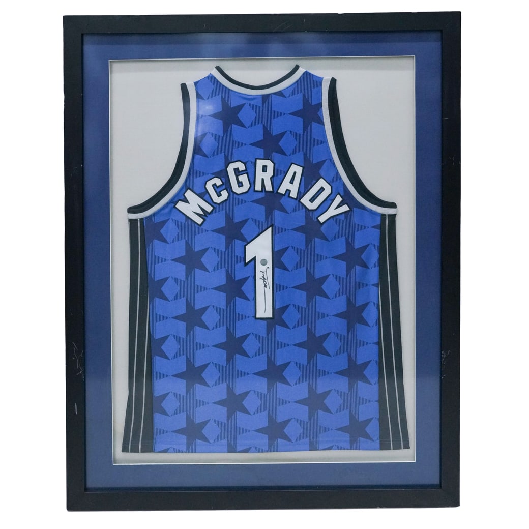 Tracy McGrady Orlando Magic NBA Signed Jersey: Tracy McGrady Orlando Magic NBA Signed Jersey c. 1998-2003, USA Tracy McGrady Orlando magic , great NBA player, signed by his nick-name "T-Mak" on number 1 of the jersey, with a tamper-proof hologram 