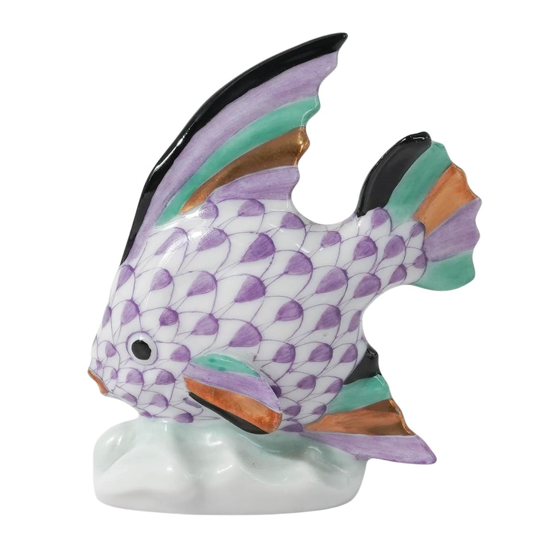 Herend Lavander Fishnet 'Sailing Fish' Figurine (1 of 7)