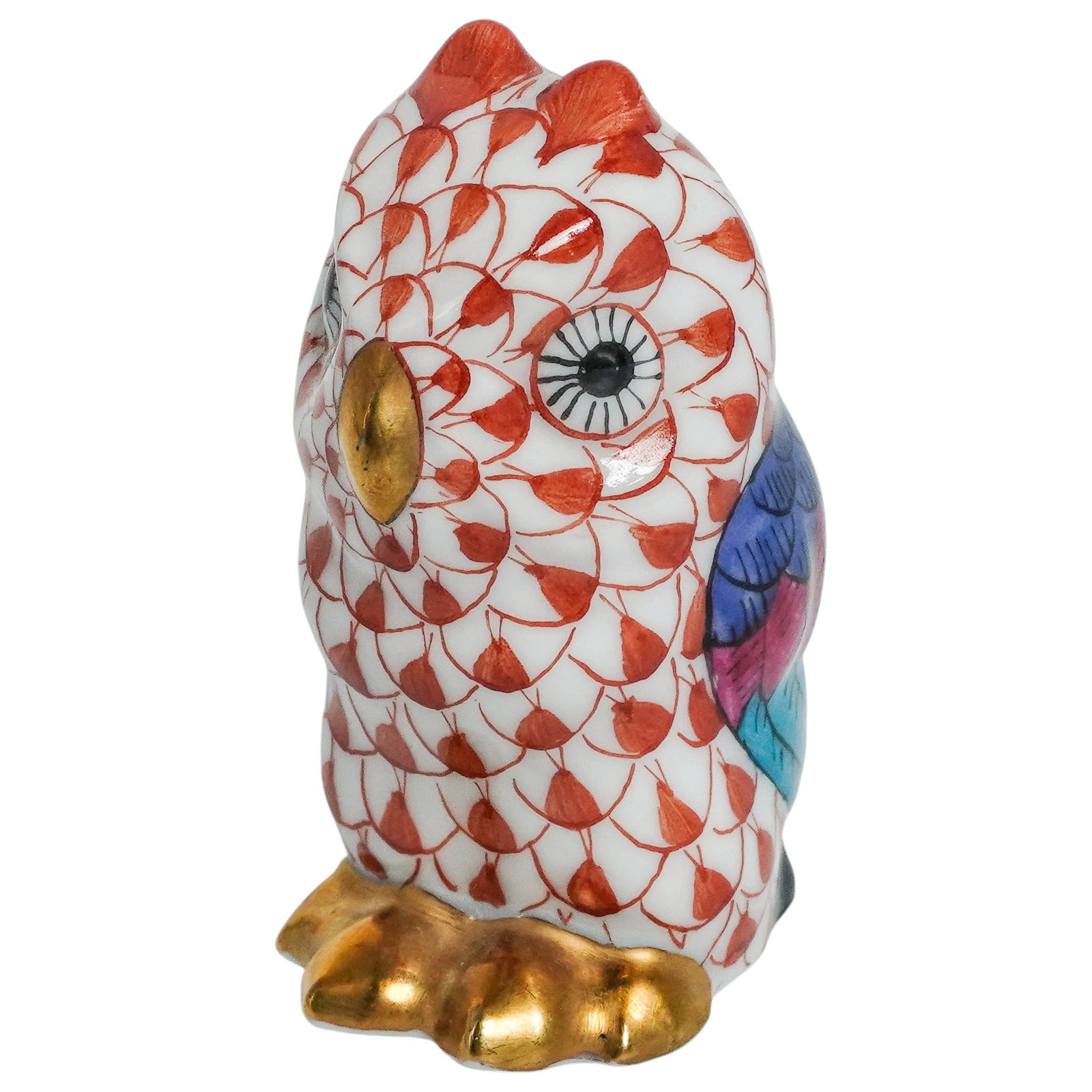 Herend Fishnet Miniature Owl Porcelain Figurine (1 of 5)