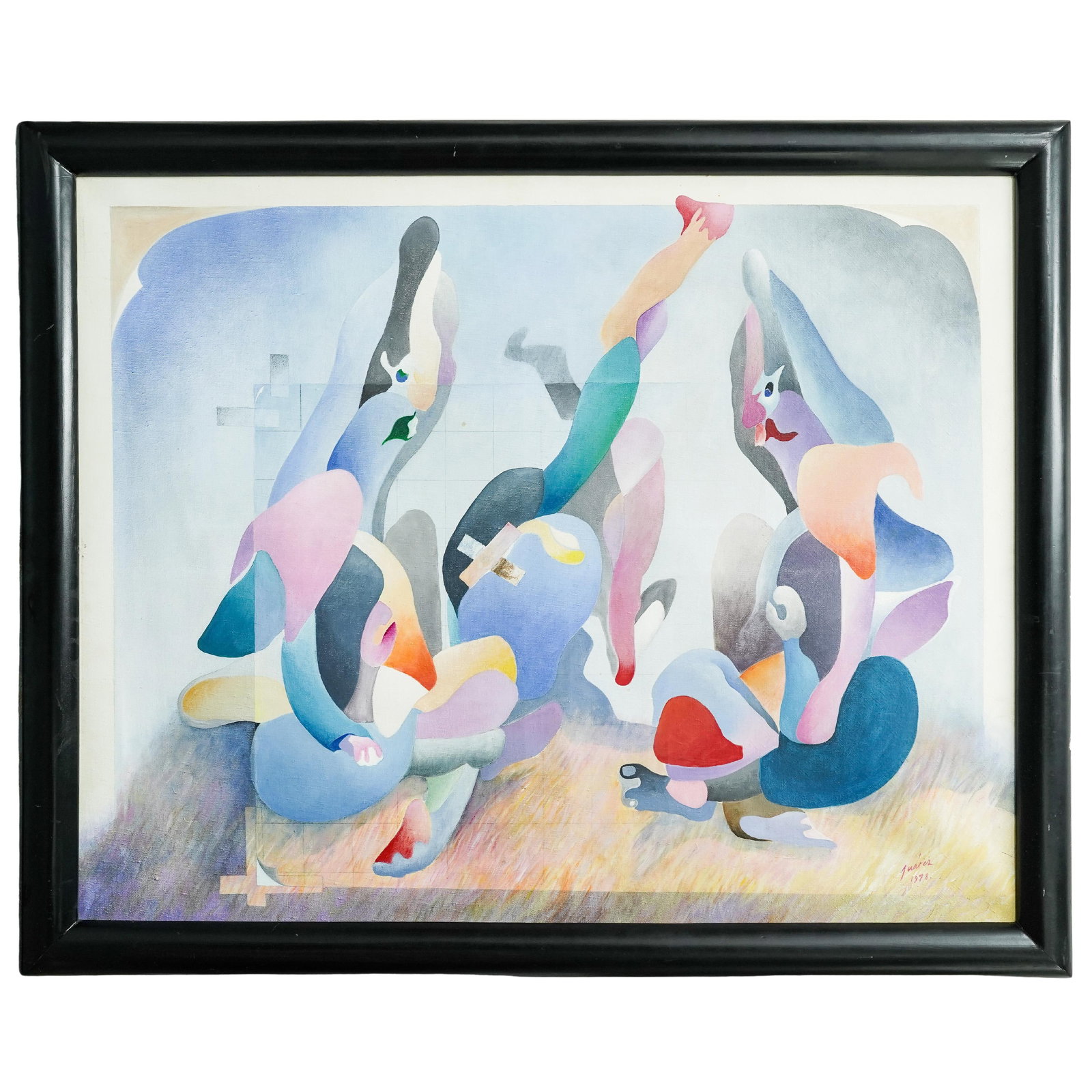 Jose Juarez (Mexican, b. 1939) "Desayuno en la Hierba" Mixed Media on Canvas (1 of 5)