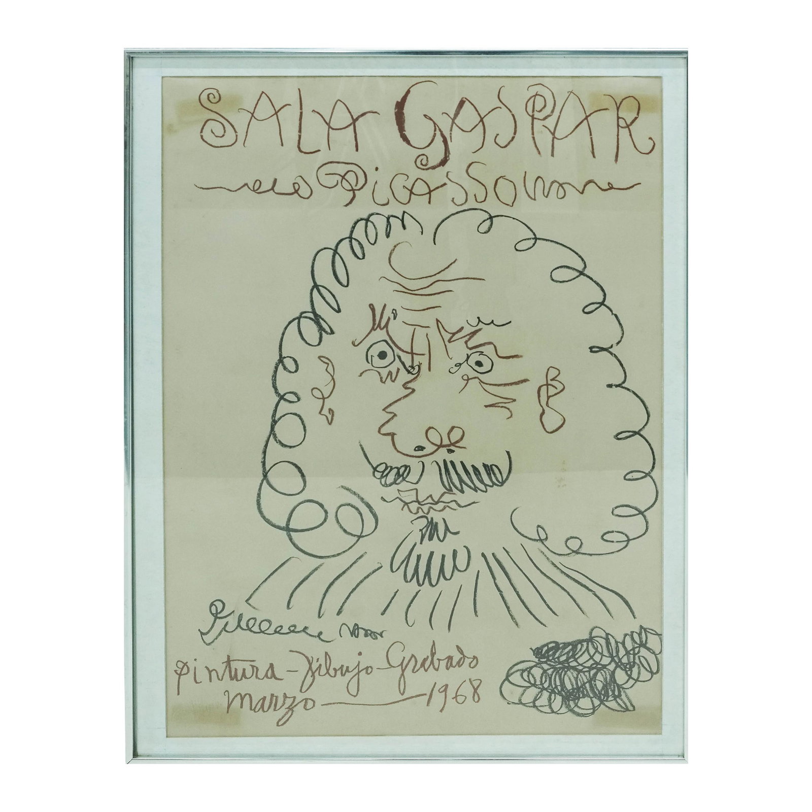 Pablo Picasso Sala Gaspar Original Exhibition Lithograph: Pablo Picasso Sala Gaspar Original Exhibition Lithograph C. 1968, Spanish The blind mark and limited edition numbering, both of which are critical indicators that this is an original exhibition lithog