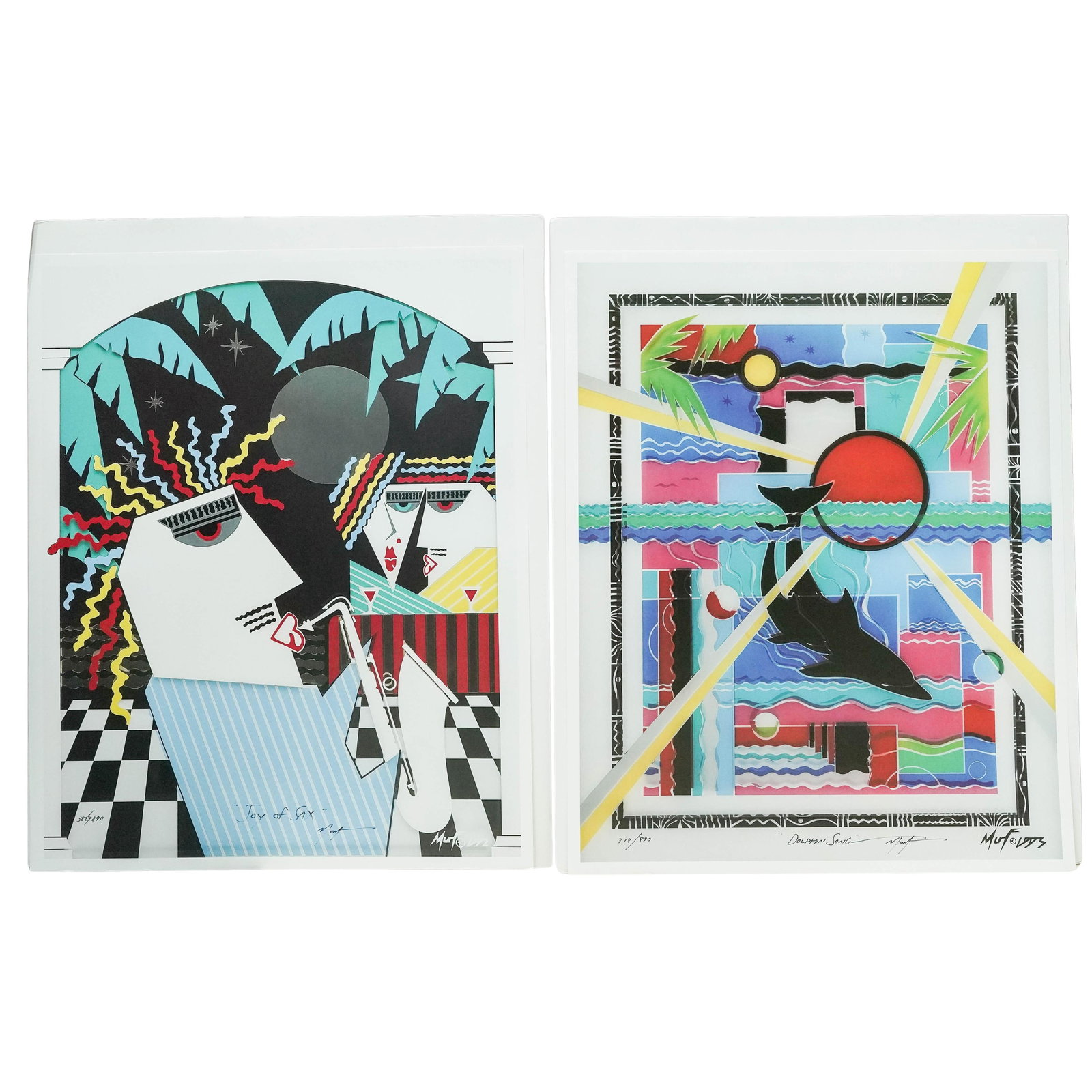 (2 Pc) Marvin Murphy (American, b.1958) "Joy of Sax" & "Dolphin Song" Lithographs (1 of 11)