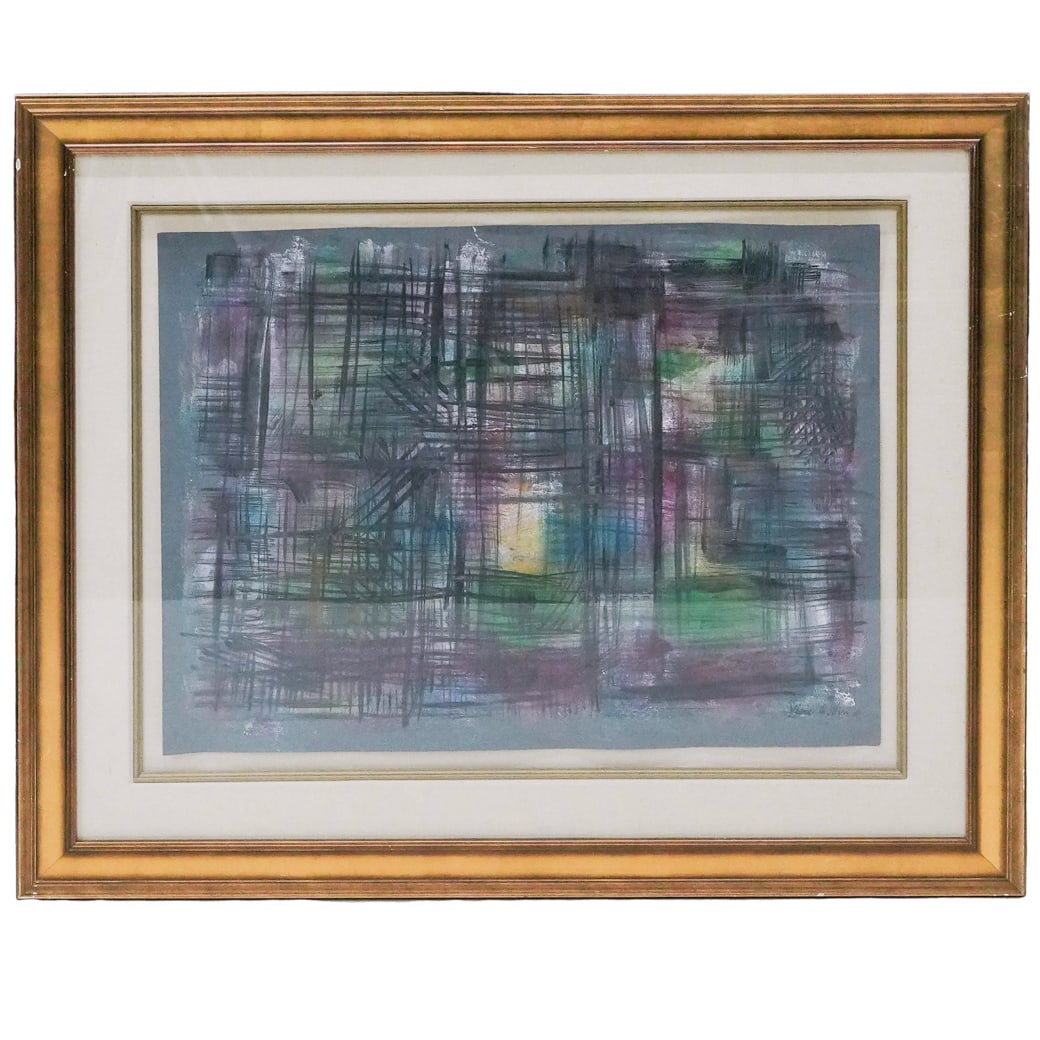 Maria H. Vieira Da Silva (Portuguese, 1908–1992) Tempera On Paper Painting (1 of 5)