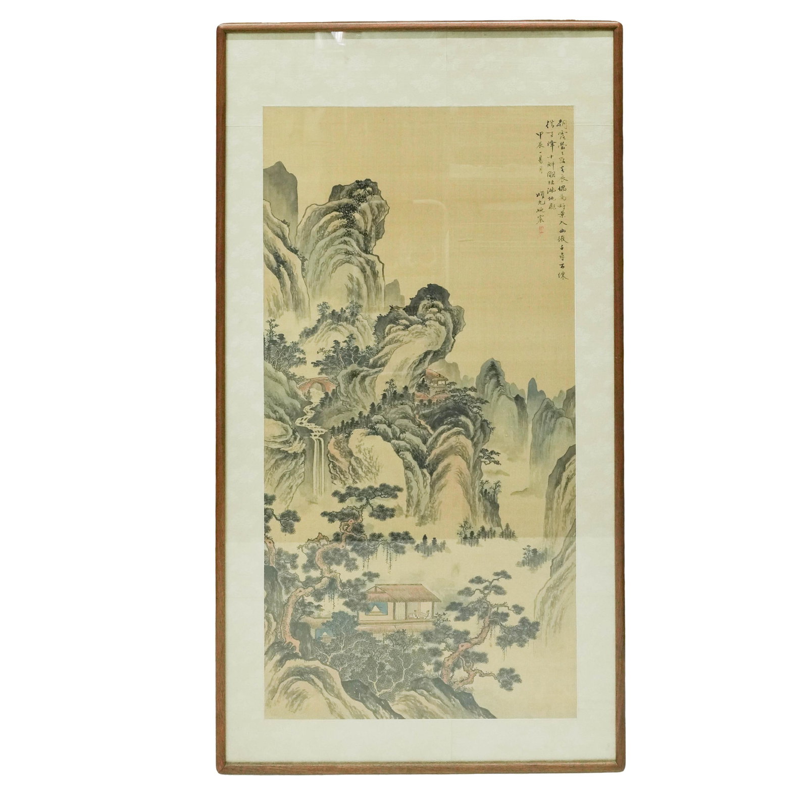 Vintage Chinese Landscape Scene Rice Scroll Painting (1 of 8)