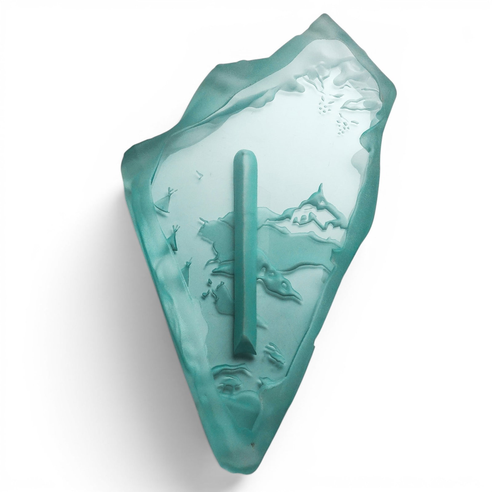 Daniel Berman (Canadien, 2000s) Judaica Mezuzah in Etched Art Glass (1 of 8)