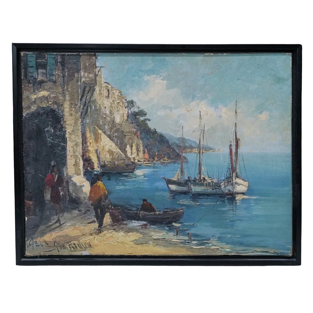 Signed Oil On Canvas Painting: Signed Oil On Canvas Painting Mid 20th Cent., Dutch This artwork is a mid-20th-century post-war Impressionist oil painting on canvas, characterized by its vigorous technique and atmospheric use of lig