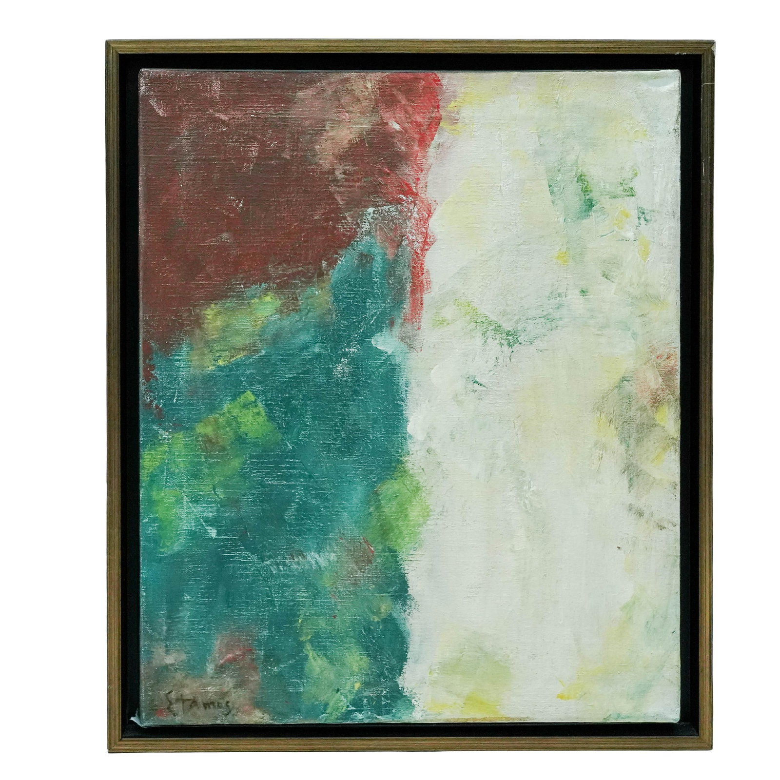 Vintage Signed Abstract, Oil On Canvas (1 of 4)