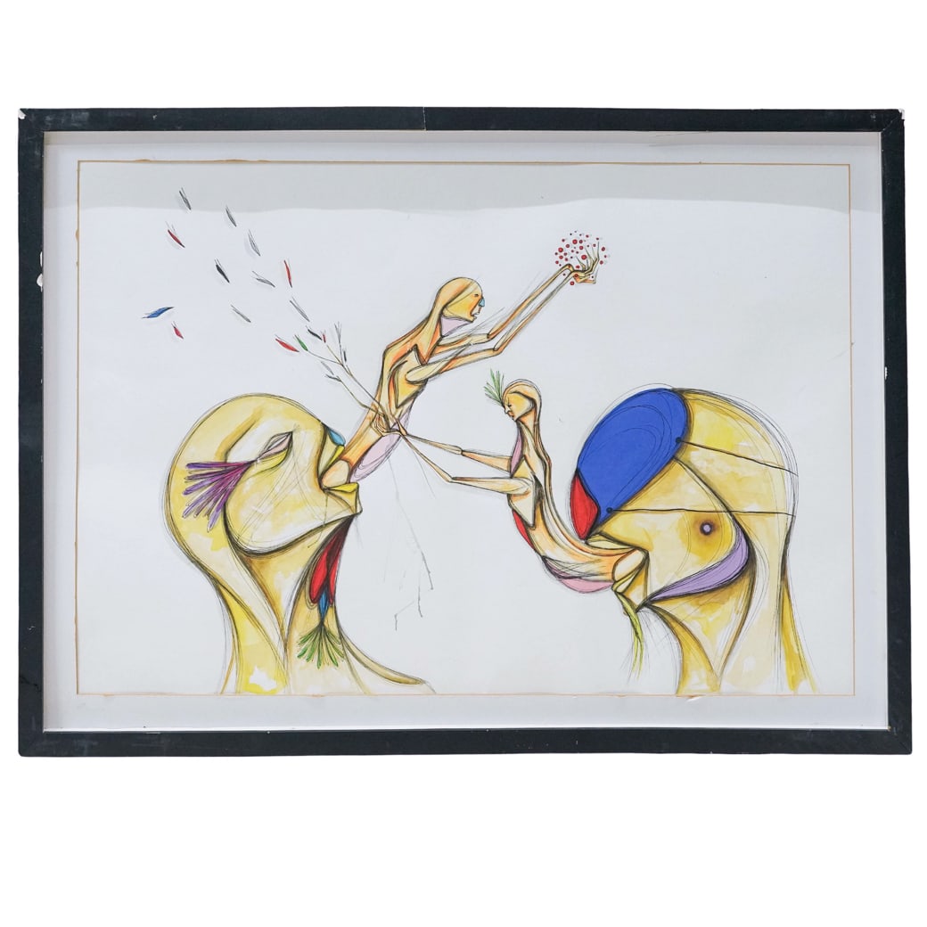 Michel Cena7 Mixed Media Surrealist Drawing (1 of 5)