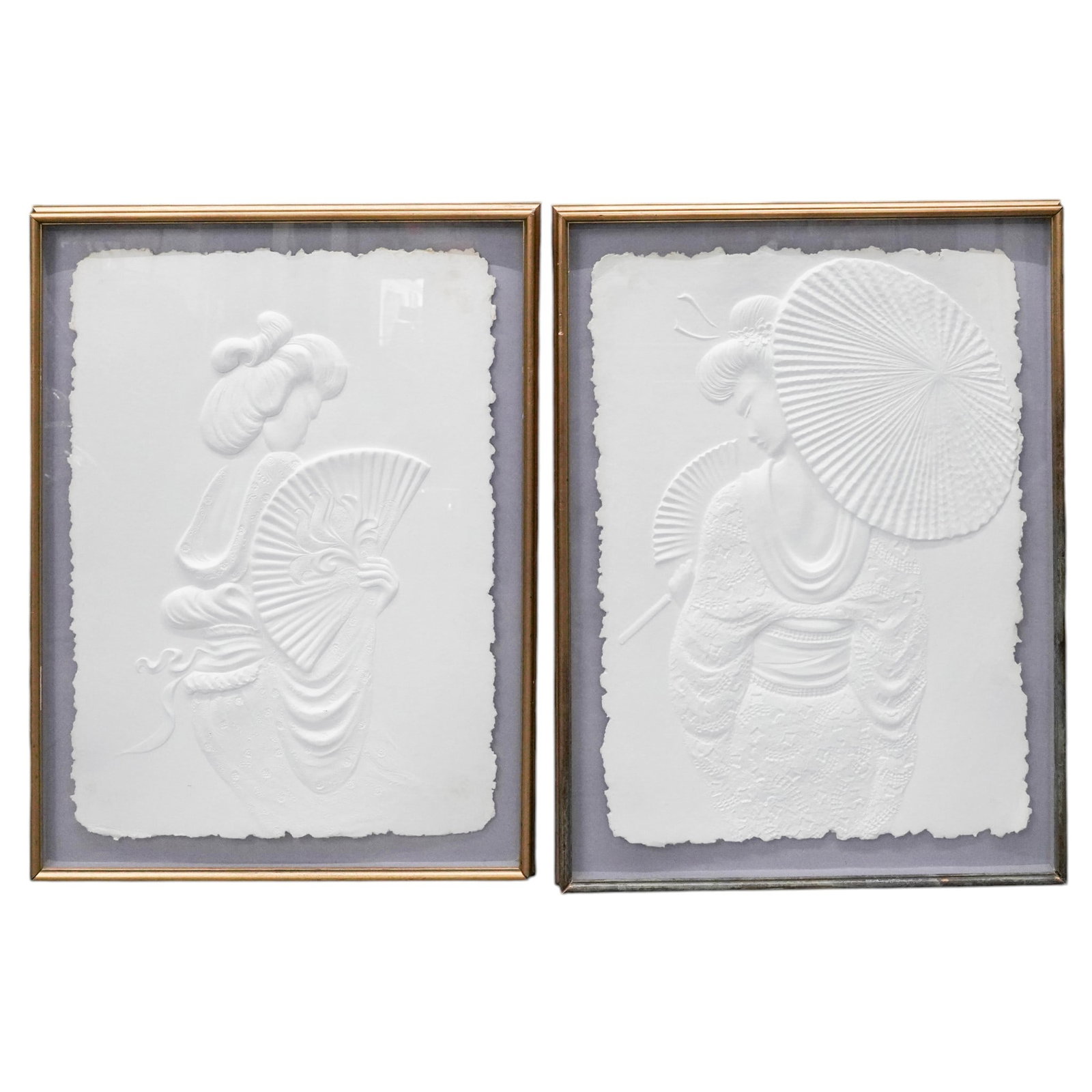 Roberta Peck (American, b. 1947) Hand Cast Paper Reliefs: Roberta Peck (American, b. 1947) Hand Cast Paper Reliefs 20th Cent., American These artworks are by Roberta Peck, a contemporary artist renowned for her innovative hand-cast paper reliefs. This set de