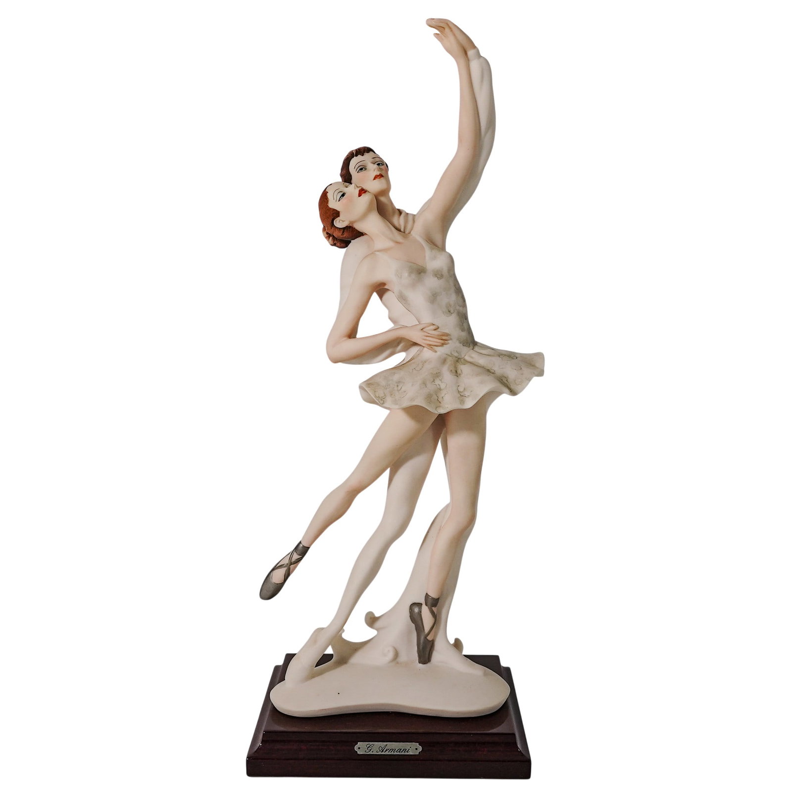 Giuseppe Armani (Italian, 1935-2006) Ballet Dancers Porcelain Figurine: Giuseppe Armani (Italian, 1935-2006) Ballet Dancers Porcelain Figurine c. 1989, Italian This piece depicts a ballerina and her partner captured in a graceful, romantic ballet pose known as a "pas de d