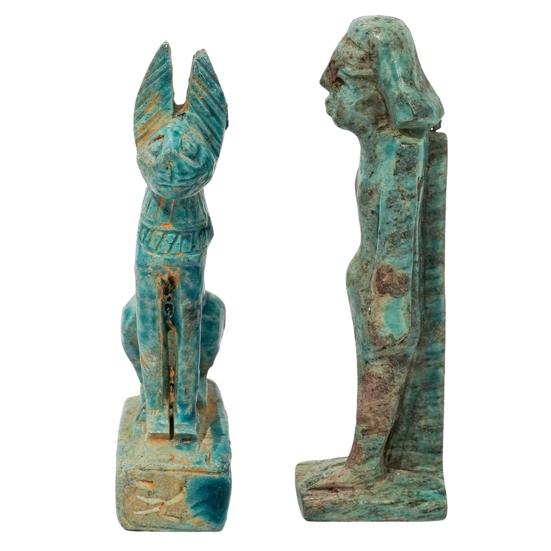 (2 Pc) Egyptian Faience Figures - 2