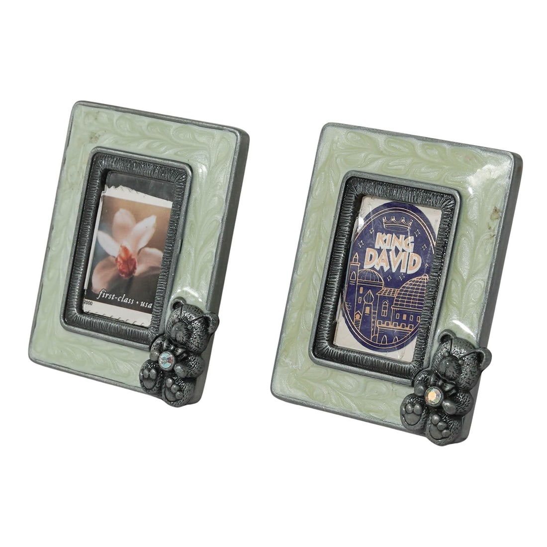 Pair of Neiman Marcus x Jay Strongwater Miniature Enamel Frames (1 of 5)