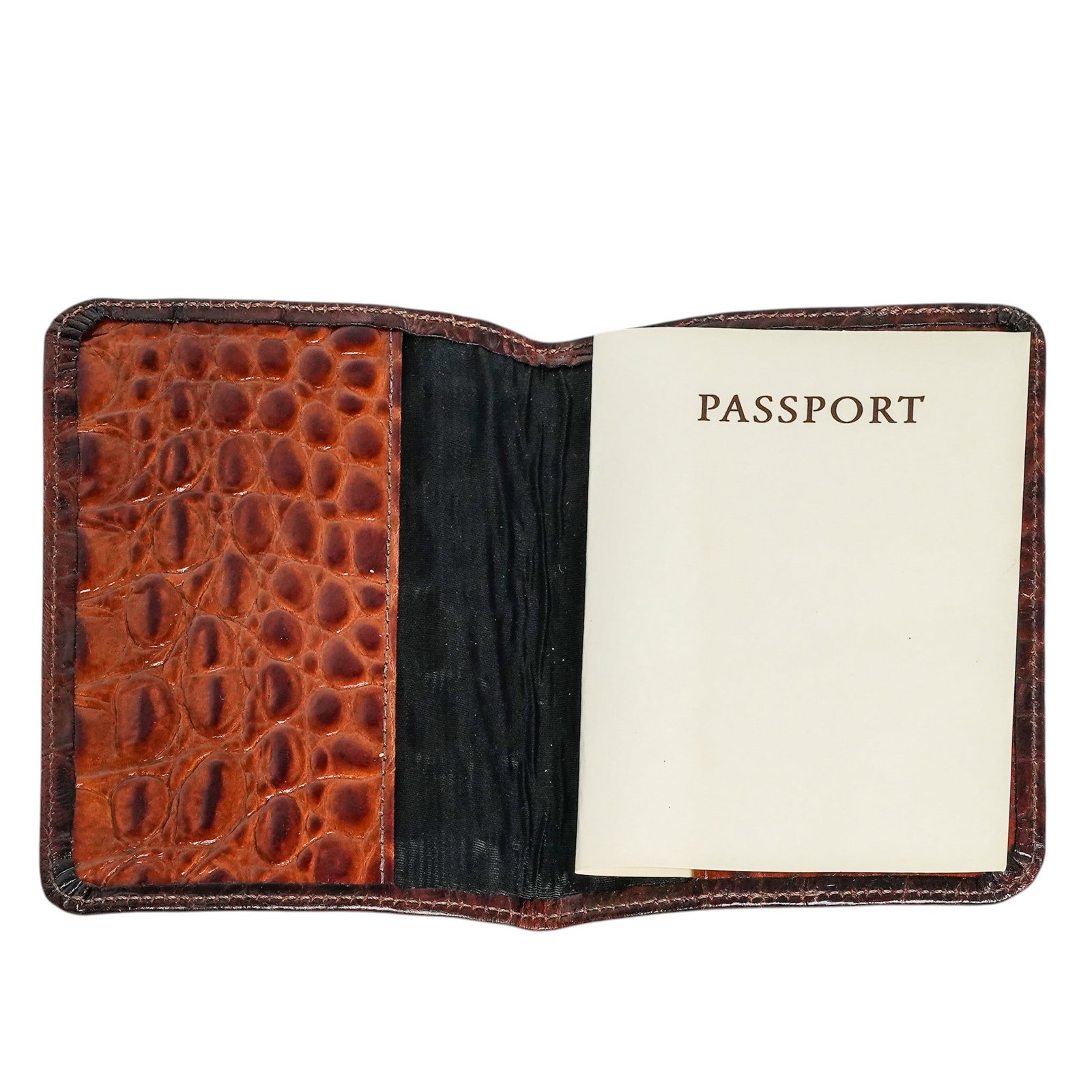 Vintage Brown Alligator Passport Holder (1 of 4)