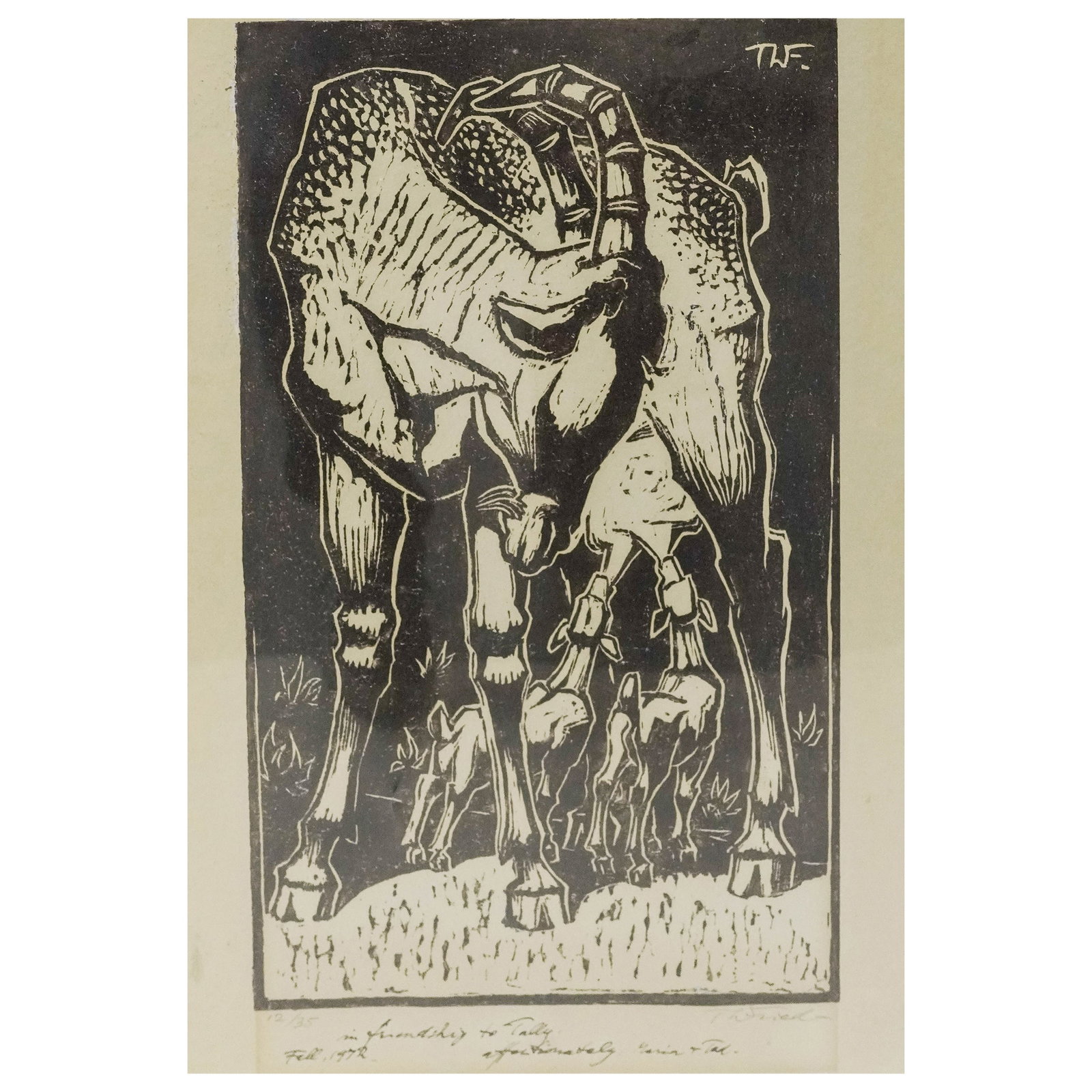 Theodore Fried (1902-1980) "Die Ziege" Woodcut Print: Theodore Fried (1902-1980) "Die Ziege" Woodcut Print 20th century, Hungarian Theodor Fried was a significant Hungarian-born artist. His work blended Hungarian Expressionism with influences from the sc