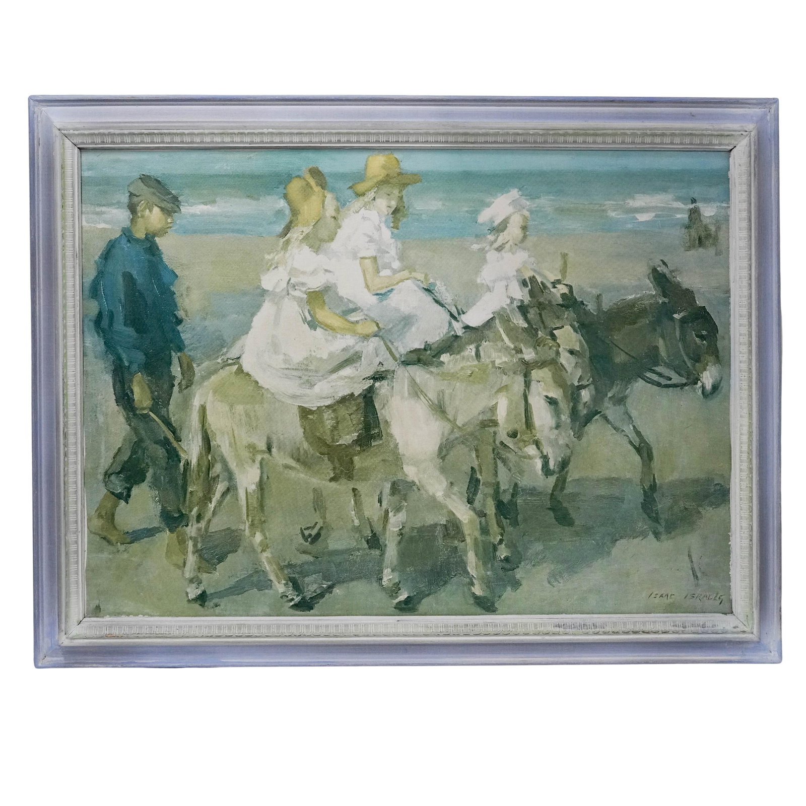 Isaac Israels (Dutch, 1865-1934), 'The Donkey Ride' Giclee on Canvas: Isaac Israels (Dutch, 1865-1934), 'The Donkey Ride' Giclee on Canvas Late 19th Century, Netherlands Isaac Israels (Dutch, 1865–1934), The Donkey Ride print on canvas depicting figures riding donkeys