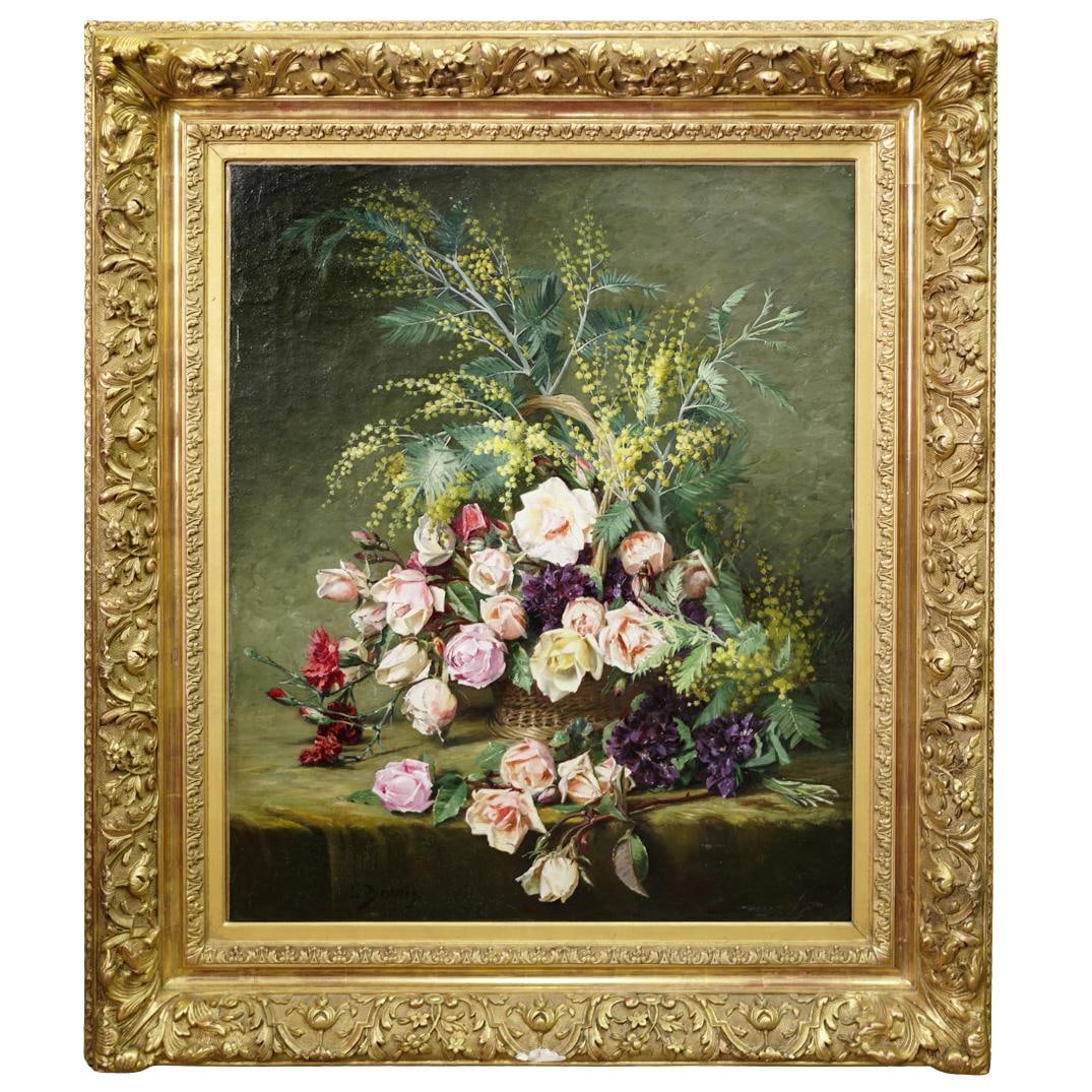 Leon Benoit (French, 19/20th cent.) Oil on Canvas Floral Still Life (1 of 4)