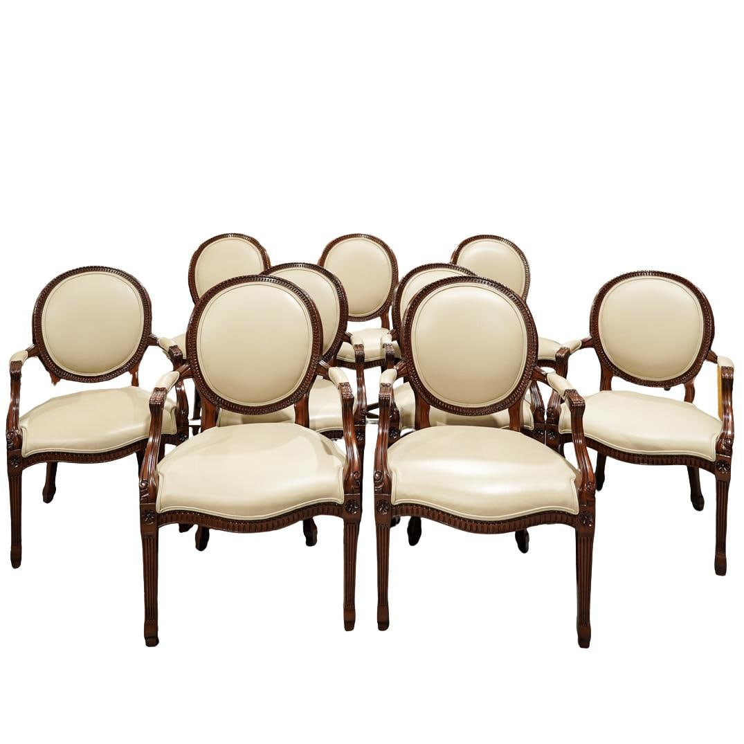 (9 pcs) Louis XVI Style Upholstered Dining Chairs & Barstools (1 of 6)