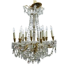 19th Century French Tiered Crystal Chandelier