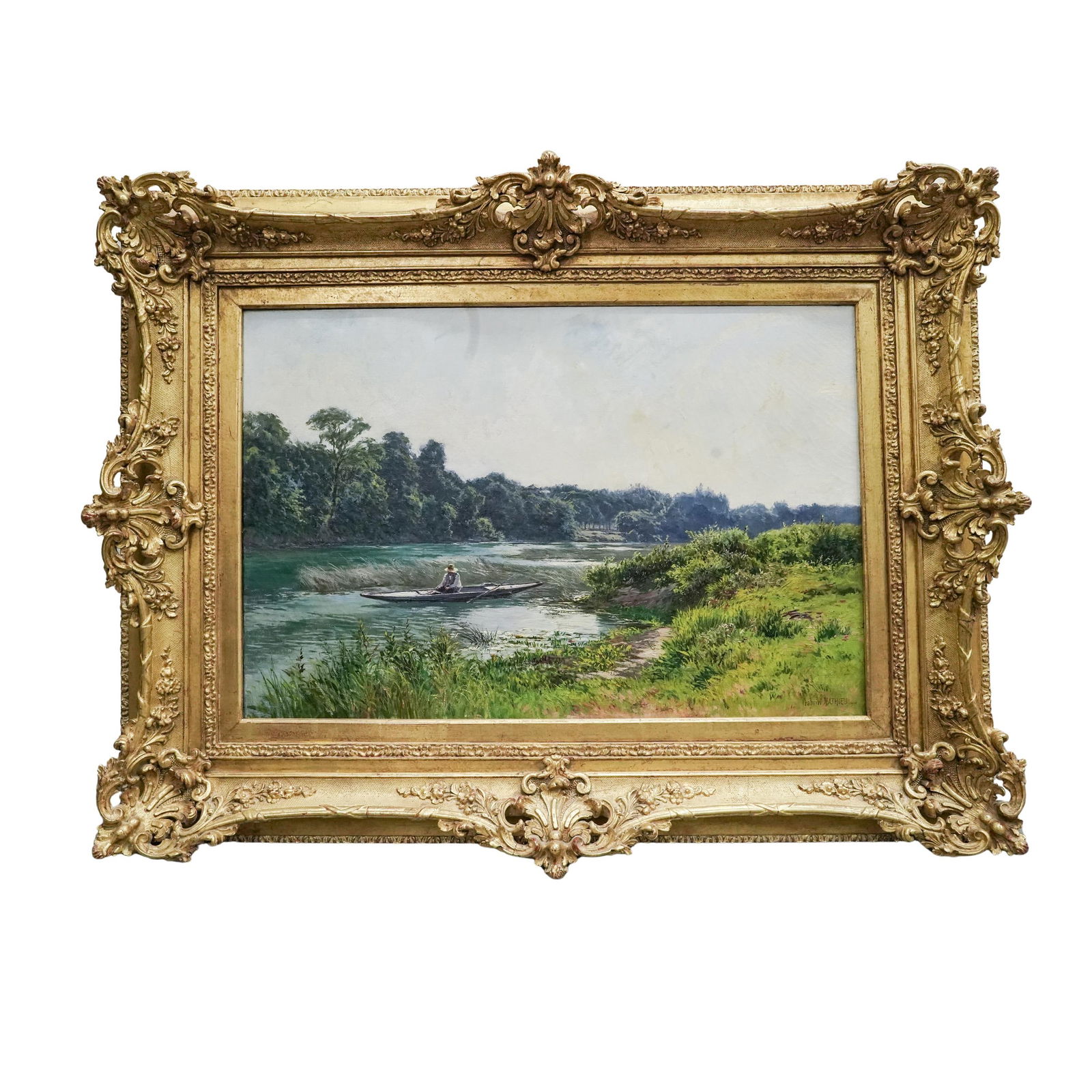 Gabriel Mathieu (French, 1843-1921) Oil On Canvas Landscape Painting (1 of 4)