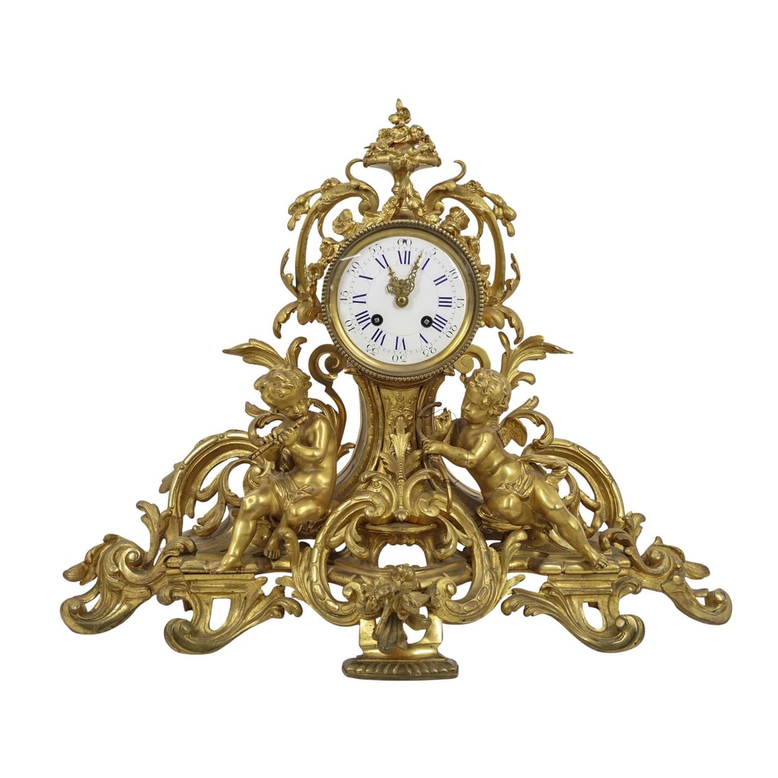 Antique French Louis XV Style Ormolu Bronze Mantle Clock (1 of 8)
