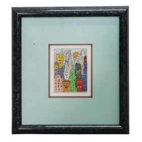 James Rizzi (American, 1950-2011) "Letting Off Steam" AP 3D Lithograph