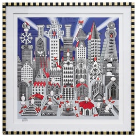 Pedro Friedeberg (Mexican b. 1936) "Ciudad De Un De Millon De Huevos y Veinticinco Duros" Serigraph