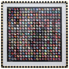 Pedro Friedeberg (Mexican b. 1936) "Cubos de Banderas" Serigraph