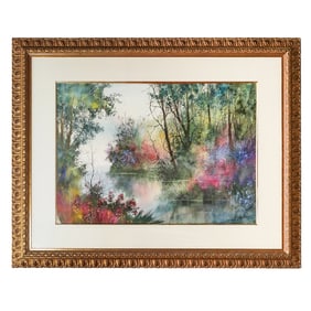 Diane Anderson (American, 20th century) "Nature's Bouquet" Watercolor Landscape