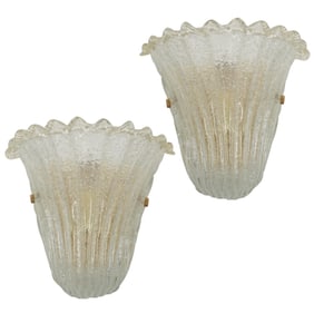 Pair of Vintage Murano Graniglia Glass Sconces