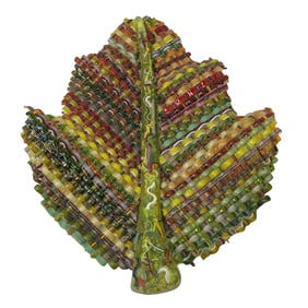 Markow & Norris Art Glass Leaf Tray
