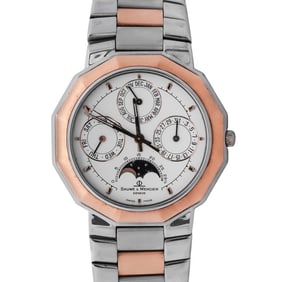 Baume & Mercier Riviera Stainless & Gold Calendar Moonphase Watch