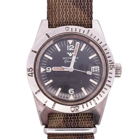 1960's Wittnauer Geneve Stainless Steel Divers Watch