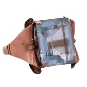 Vintage 18k Gold Aquamarine Ring