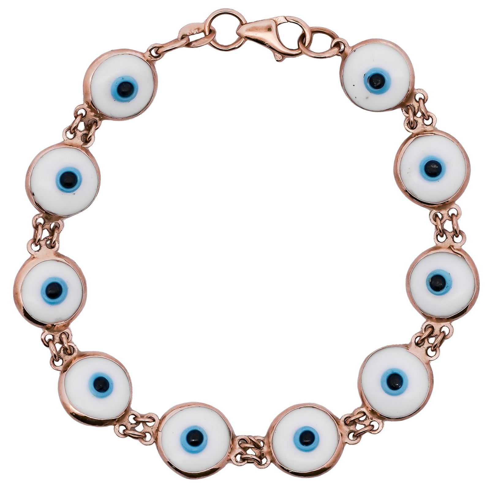Vintage 14k Gold & Enamel Evil Eye Bracelet (1 of 6)
