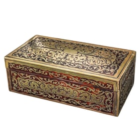 English Inlaid Bronze & Boulle Cigarette Box
