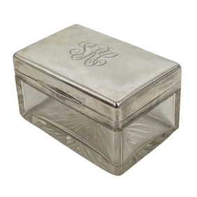 Antique Hermann Behrnd 800 Silver and Glass Box