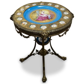 Antique Sevres Porcelain Charger Occasional Table
